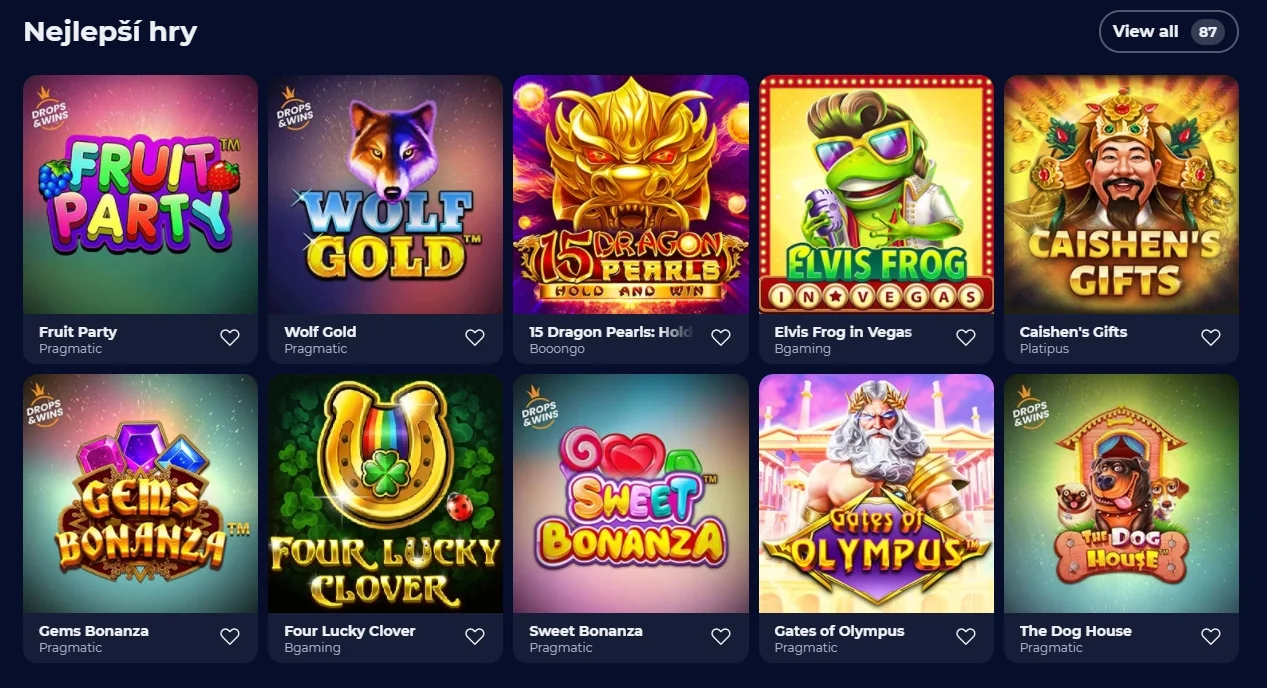 Nejlepší hry Nine casino